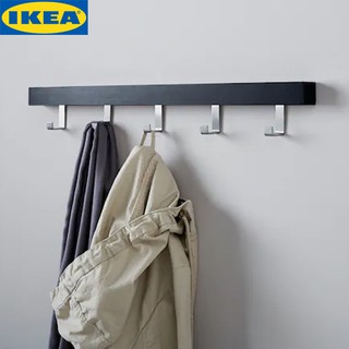 IKEA TJUSIG ชูสสิก ที่แขวนบานประตู/ติดผนัง, สีดำ ขนาด 60 ซม.