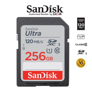 SanDisk Ultra SD Card SDXC UHS-I Memory Card 256GB 120MB/s C10 U1 Full HD (SDSDUN4-256G-GN6IN) เอสดีการ์ด กล้องDSLR