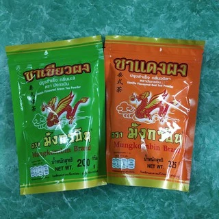 ชาเขียว ชาแดง ชาไทย ถุงส้ม ตรามังกรบิน ชามังกรบิน