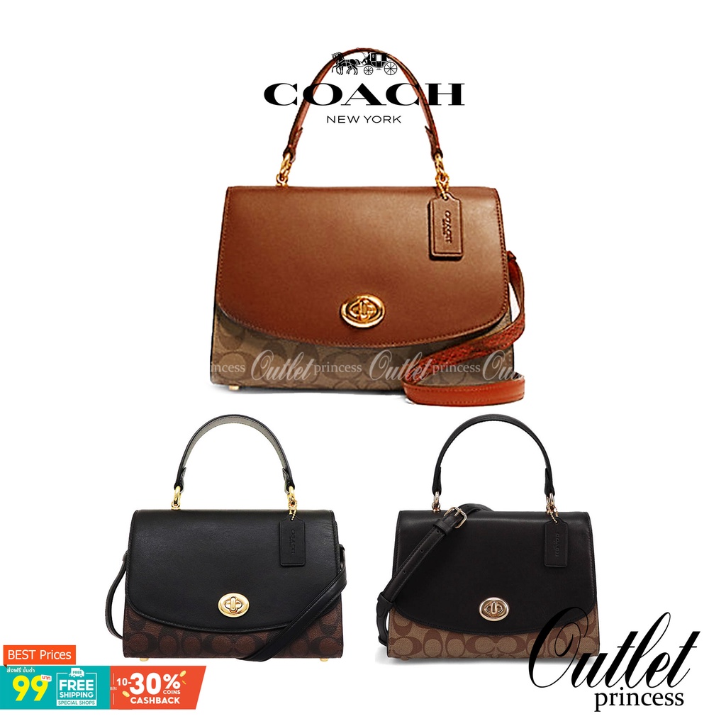 สวย หรู ดูดี รุ่นนี้กัยเลยค่า!! COACH TILLY TOP HANDLE SATCHEL IN SIGNATURE ((76620)) พร้อมส่งความสว