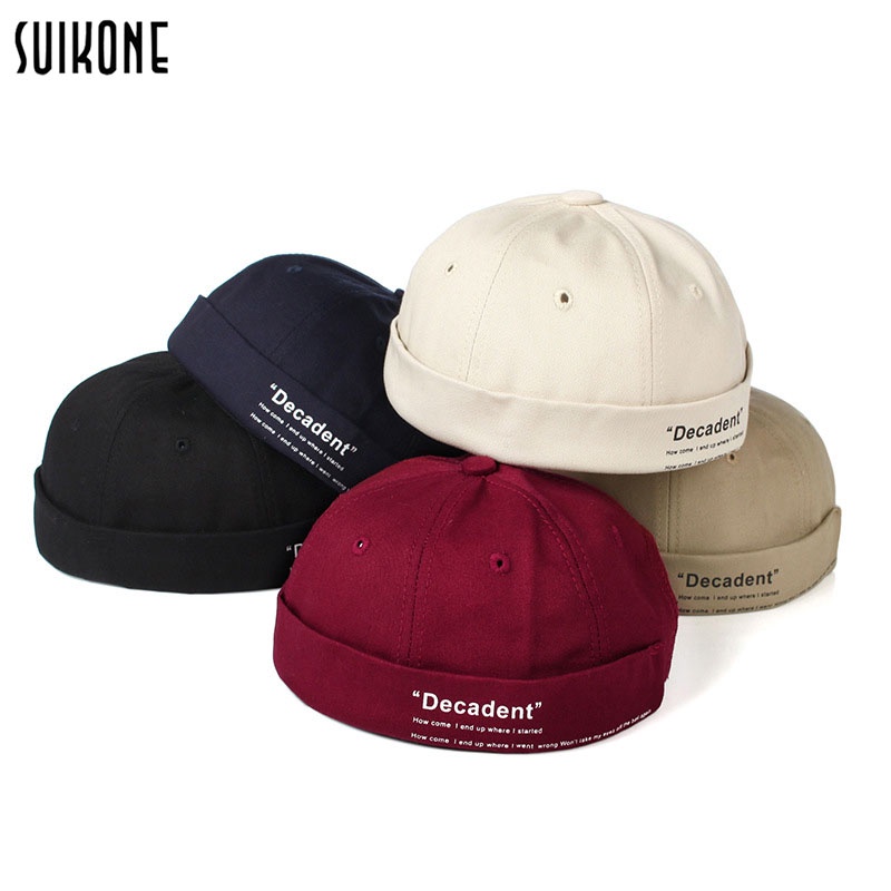 Suikone หมวกแฟชั่น หมวกโดมสไตล์ฮิปฮอป เส้นรอบวงศีรษะปรับได้
