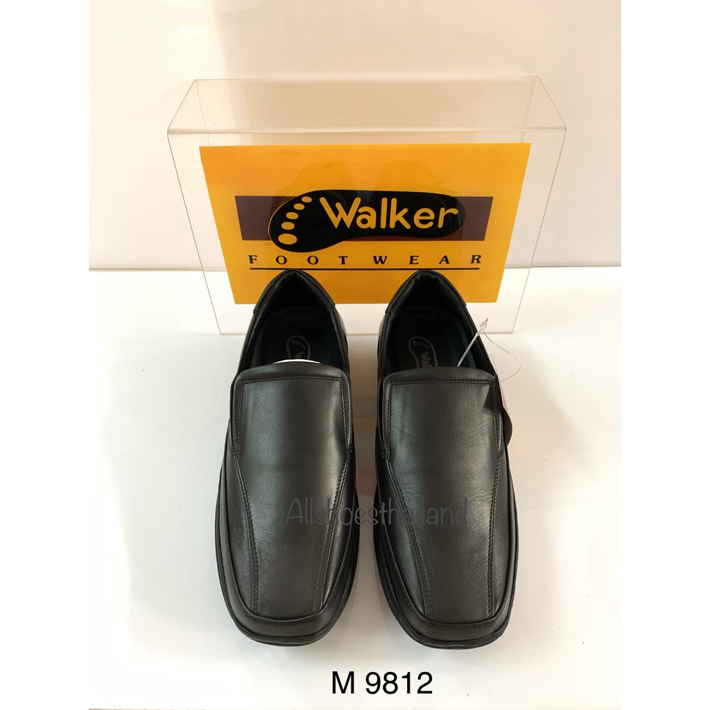 Walker m 9812 รองเท้าคัชชู สีดำหนังแท้