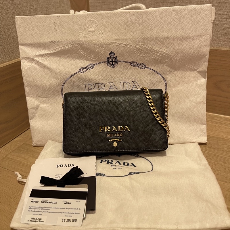 BU220302373] Prada / Pattina Saffiano Shoulder Bag