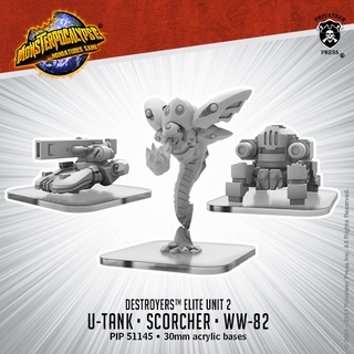 🔥มีของพร้อมส่ง🔥 Privateer Press Monsterpocalypse Destroyers Alternate Elite Units: U-Tank, WW-82, and Scorcher 51145