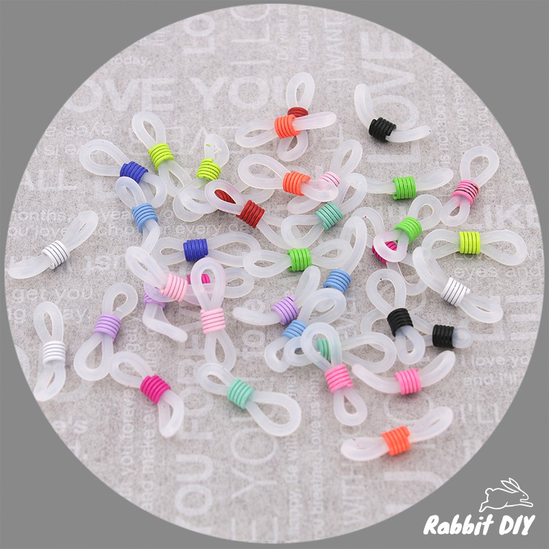 ห่วงคล้องแว่น ซิลิโคน ห่วงสีเงิน สีทอง และห่วงเคลือบสี (แพ็ก 10 ชิ้น)