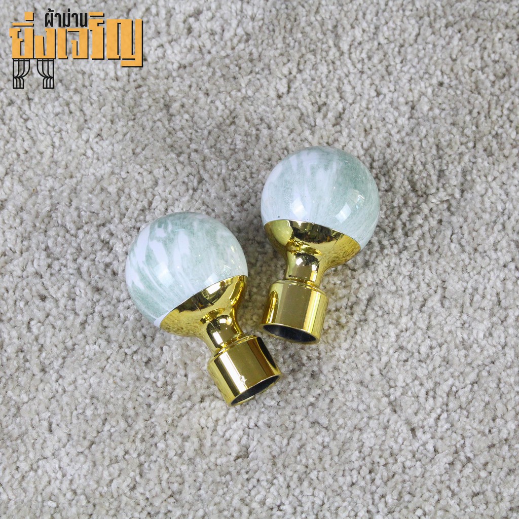 หัวปิดรางม่าน อุปกรณ์ราวม่าน เฉพาะหัวราง ขนาด 26 มม (ลายไม้ขาว-คอทอง) - รูปที่ 5