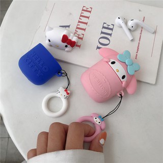 เคสซิลิโคนกันน้ำสำหรับ Apple Airpods 1 2 cute cartoon Melody Hello Kitty