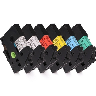 6pcs 12mm label Tape Compatible For Brother P-Touch