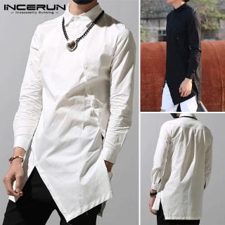incerun เสื้อลําลอง แขนยาว แบบทางการ สำหรับผู้ชาย
