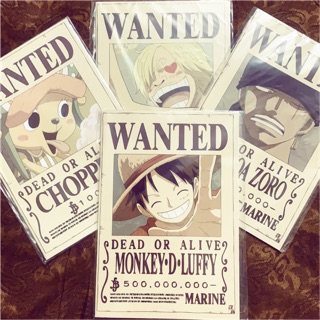 สมุดบันทึก ปกวันพีช ป้ายประกาศค่าหัว One Piece