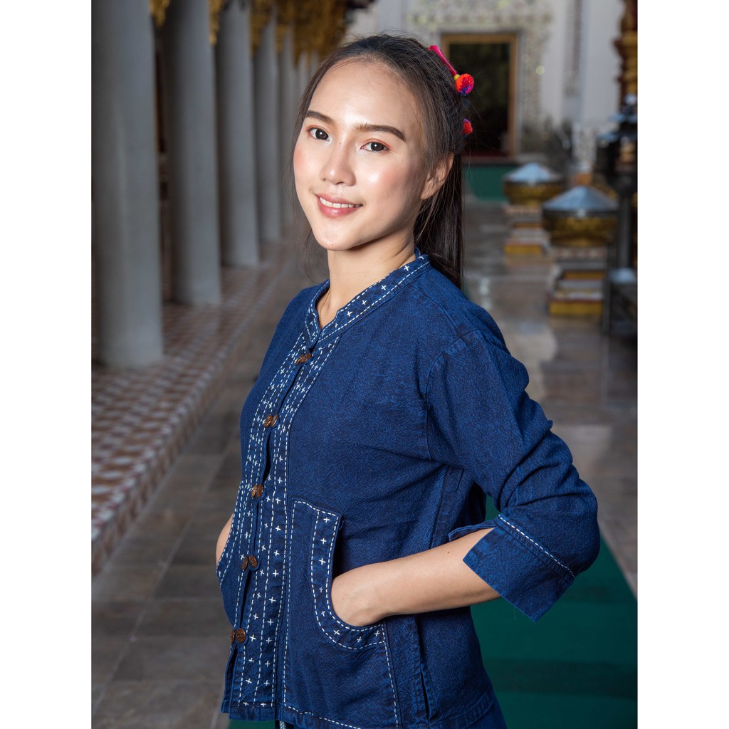 เสื้อหม้อห้อมกระเป๋าปืนด้นขาว - รูปที่ 3