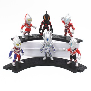 6ชิ้น Ultraman โมเดลตุ๊กตาการ์ตูนสําหรับตกแต่งเค้กวันเกิด