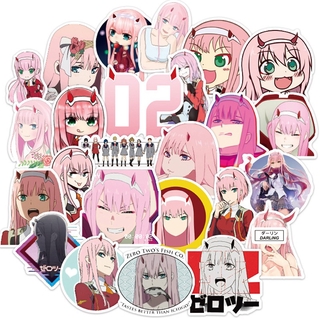 DARLING in the FRANXX สติกเกอร์กันน้ำรูปแบบที่แตกต่างกัน, 50 ชิ้น