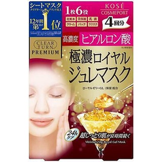 Kose Cosmeport Clear Turn Premium นมผึ้ง Hyaluronic Acid Mask 4แผ่น