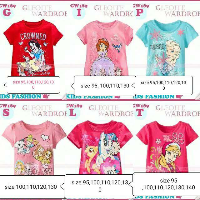 เสื้อยืดเด็กผู้หญิงท็อปส์ gw นําเข้า