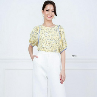 AMILA Blouse AM-B991 พีชสกิน แขนสั้น IGPU23-1