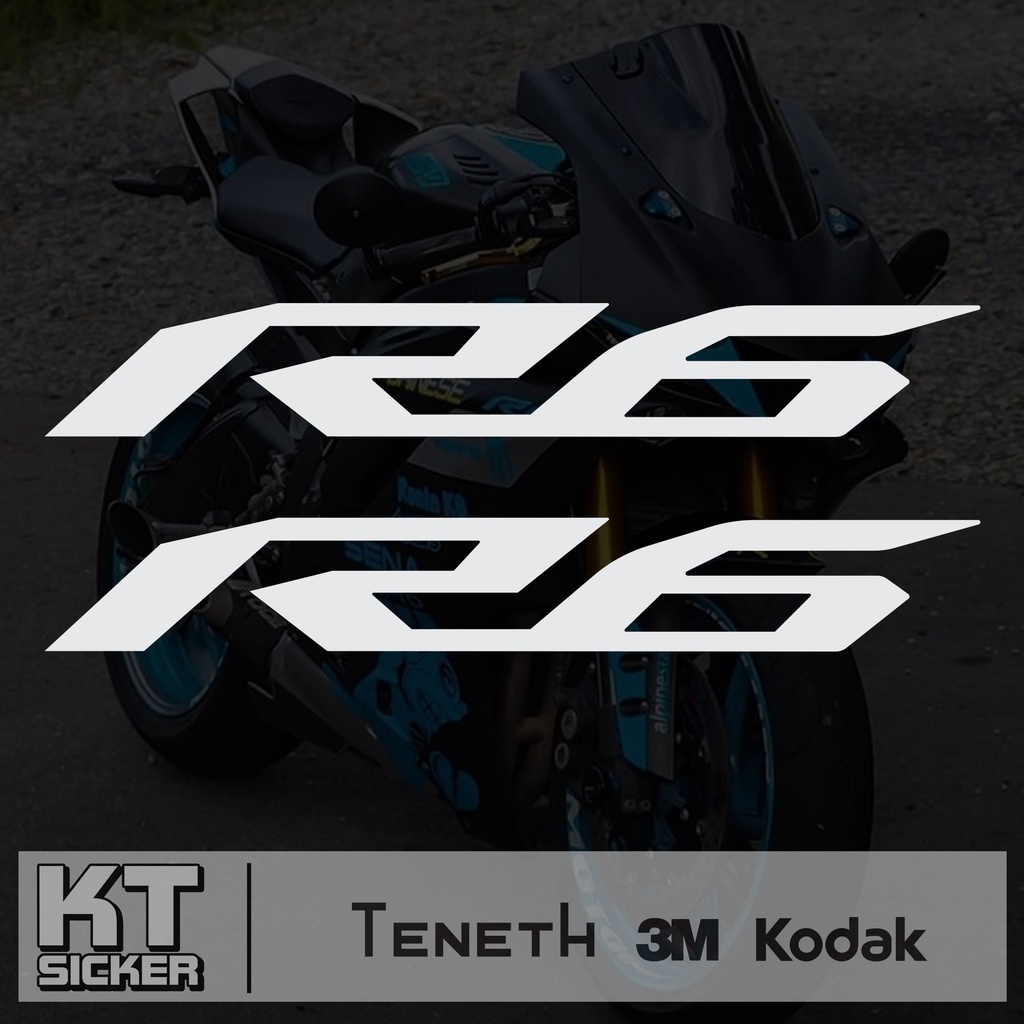 สติกเกอร์ติดรถ R6 สะท้อนแสง (1คู่)