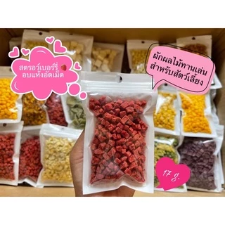 [ZC] สตรอว์เบอร์รี่อบแห้ง Freeze Dried Strawberry 🍓 ผลไม้เสริมวิตามินสำหรับสัตว์เลี้ยงฟันแทะทุกชนิด ขนาด 17 g.