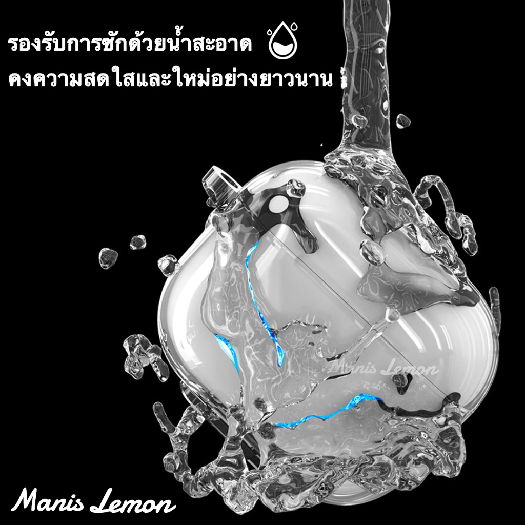 Manis Lemon ไบเออร์ โปร่งใสซิลิโคน Case for Apple Airpods Gen รุ่นที่ 4 3 2 1 Pro เคส สำหรับ แอร์พอด พร้อมแหวนห้อย - ภาพย่อย 2