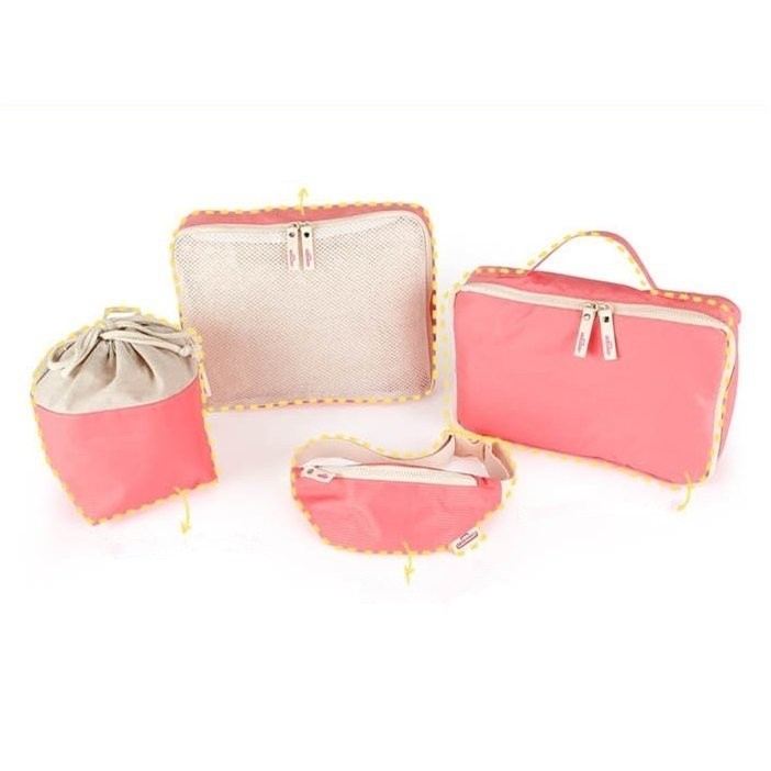 Ezway กระเป๋าเดินทางไนลอนมัลติฟังก์ชั่น 4 ชิ้น (สีชมพู)(สีฟ้า)