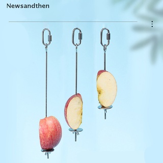 Newsandthen ที่ให้อาหารสัตว์เลี้ยง นกแก้ว สเตนเลส ส้อมข้าวโพด ของเล่นที่ใส่ไก่ แบบแขวน