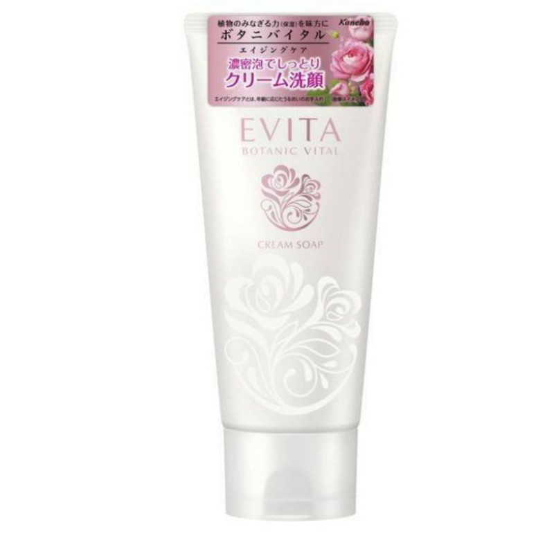ครีมโฟมล้างหน้า kanebo evita botanic vital cream soap 130g. คาเนโบ