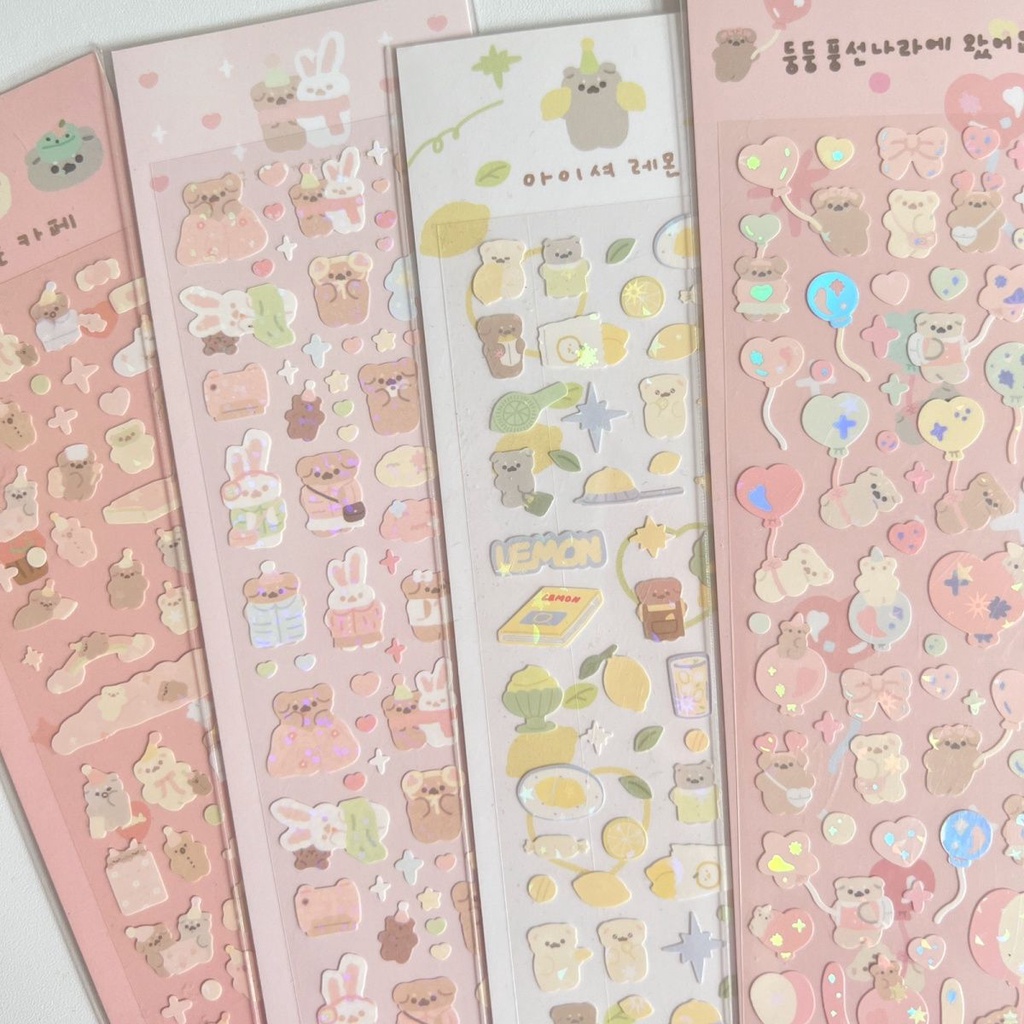 Galicici สติกเกอร์ ลายหมีน่ารัก ขนาดใหญ่ DIY สําหรับติดตกแต่ง