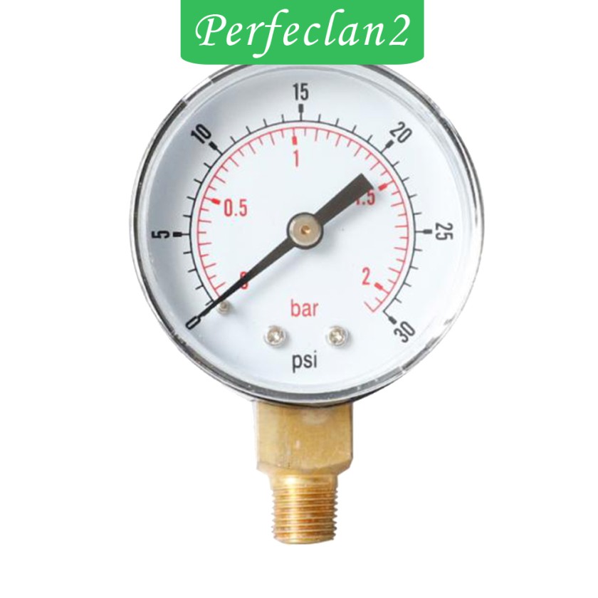[PERFECLAN2] Pressure Gauge 030PSI 02Bar Dial Pneumatic Hydraulic Air
