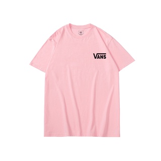 Vans ใหม่ เสื้อยืดลําลอง ผ้าฝ้าย แขนสั้น คอกลม พิมพ์ลาย สําหรับคู่รักS-5XL