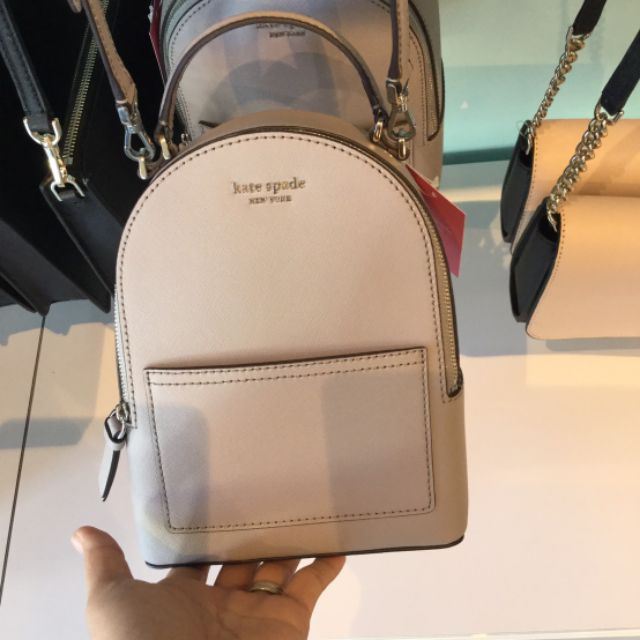 Kate spade  Mini Convertible Backpack / Crossbody Bag Leather (^o^) Crosshatched Leather (saffiano)