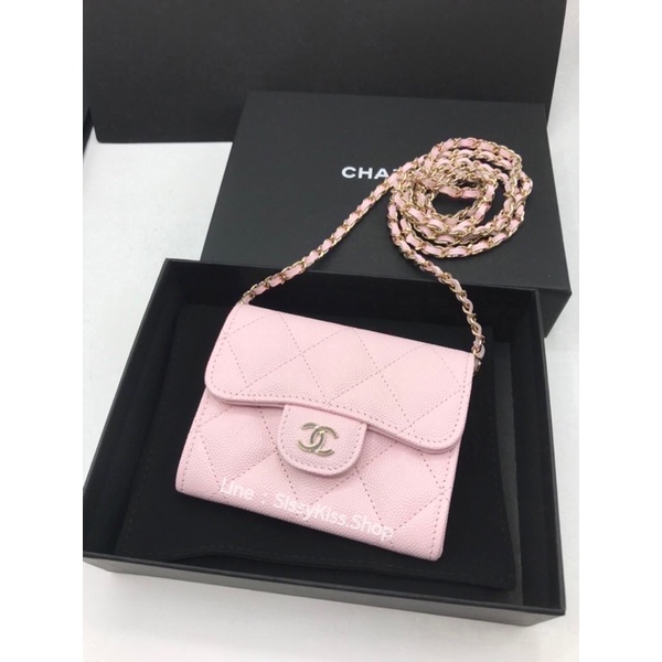 New Chanel XL Cardholder With chain caviar Lghw Holo31