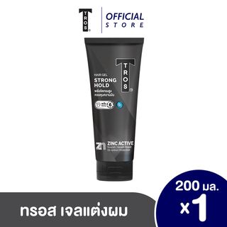 Tros ทรอส แฮร์เจล ซิงค์ สตรองโฮลด์ สูตรจัดทรงสูงระดับ 6 เงาระดับ4 ขนาด 200 กรัม. หลอดดำ