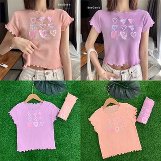เสื้อย่นขอบผักกาดหอม 🥬 งานปักลาย น่ารัก💓