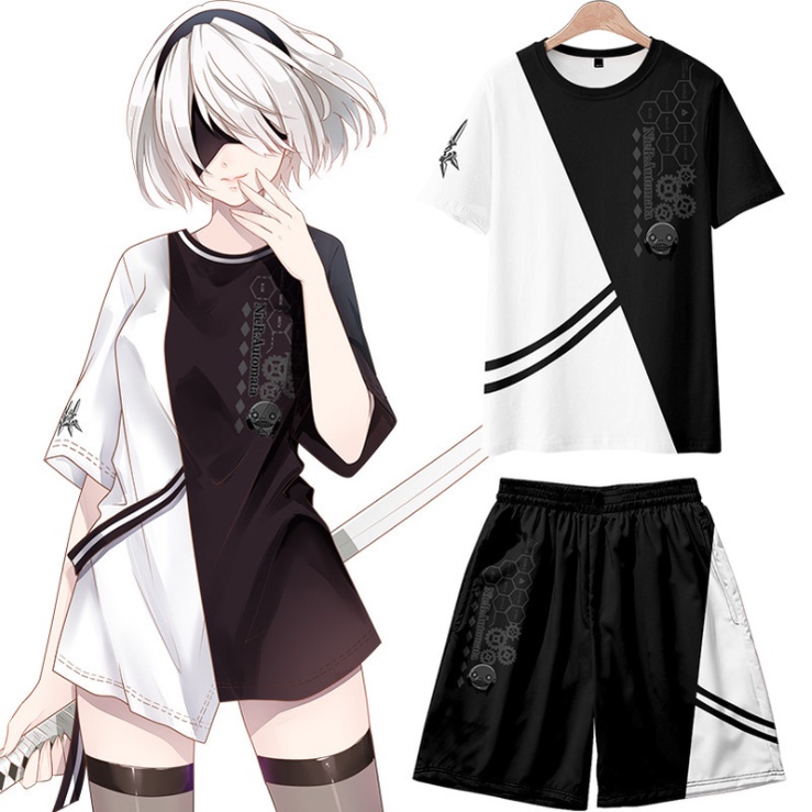 อะนิเมะใหม่nier: Automataแขนสั้นทีเสื้อญี่ปุ่นอะนิเมะผู้ชายหลวมผู้หญิงสบายๆ3Dพิมพ์แขนสั้นHoodie Unisex Casual Topคอสเพลย์