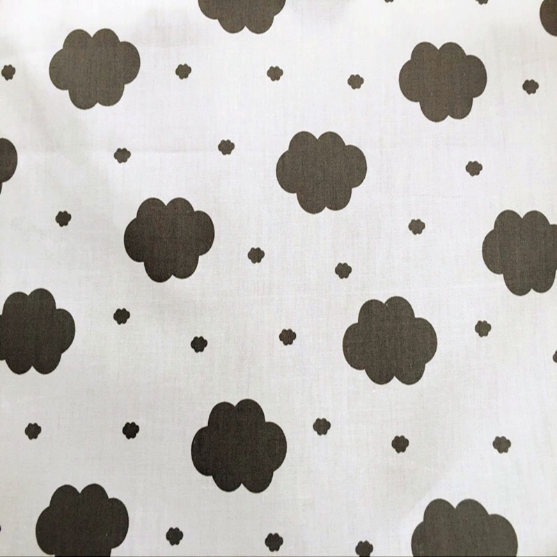 ผ้าคอตตอน 100% ทอทวิล หน้ากว้าง 1.6 เมตร ตัดขายเป็นเมตร พิมพ์ลายเมฆ