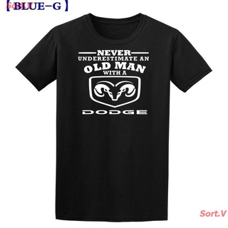 Sort.V CAR Cod [Blue-G] เสื้อยืดผ้าฝ้าย 100% พิมพ์ลาย Dodge Fans Never Underestimate สําหรับผู้ชาย เสื้อยืดพิมพ์ลาย เสื้