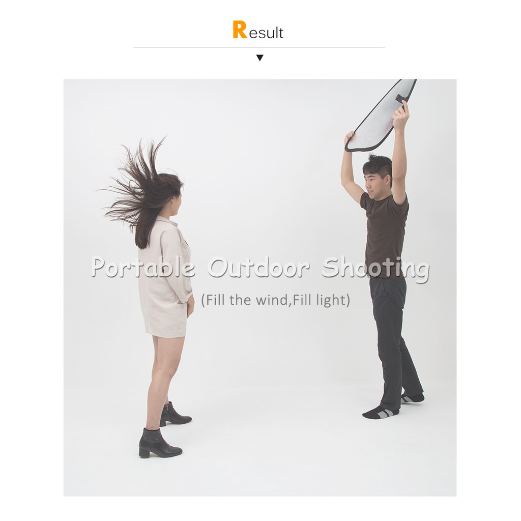 Godox 2 in 1 แผ่นสะท้อนแสง 90x120 ซม. แบบพกพา พับได้ สําหรับถ่ายภาพ #7