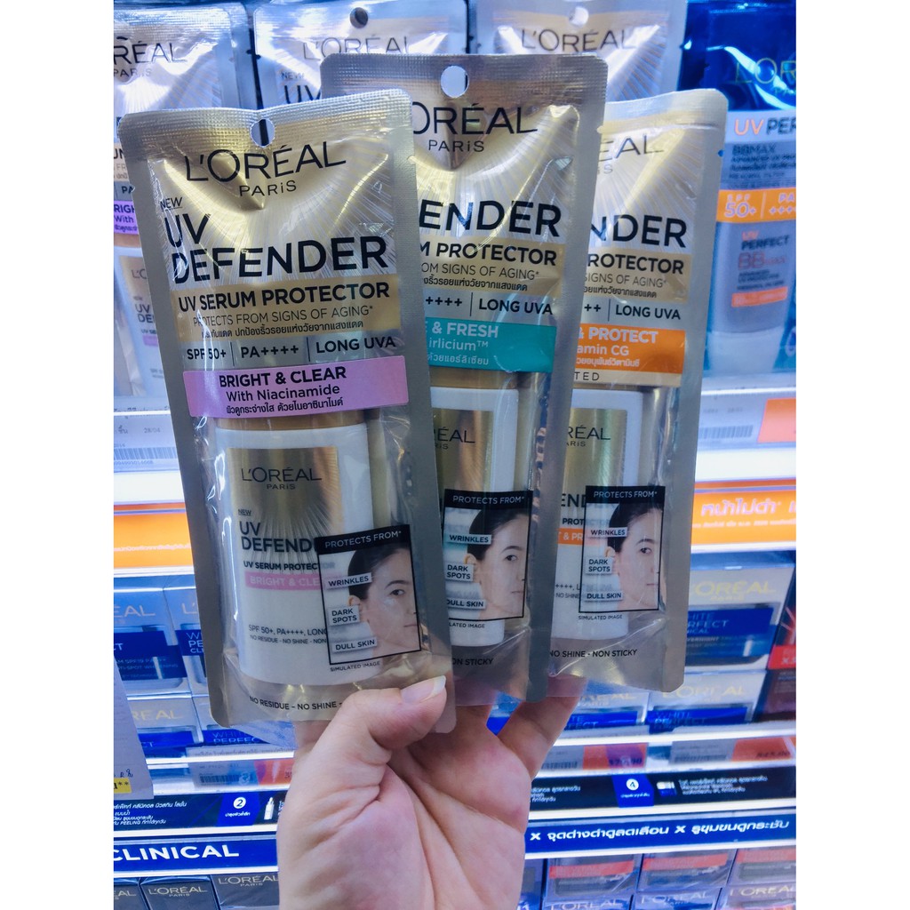 L'Oreal Paris UV Defender UV Serum Protector SPF50+ / PA++++ ลอรีอัล ปารีส ยูวี ดีเฟนเดอร์ เซรั่มกัน