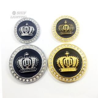 1 x Metal Crystal Diamond Crown Bonnet Badge Emblem Luxury VIP Crown 3D Logo Gold / Silver Gift