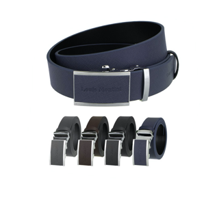 Louis Montini Automatic Buckle Belt เข็มขัดหนังแท้ เข็มขัดหัวออโต้เมติก เข็มขัดผู้ชาย Business Men Belt MGN359