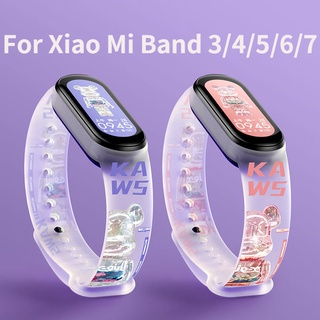 สายนาฬิกาข้อมือ แบบโปร่งแสง พิมพ์ลาย สําหรับ Xiaomi Band 6 Xiaomi Band 3 4 5 6 7 Xiaomi Bracelet 7 Xiaomi 3 4 Xiaomi Bracelet 5 Xiaomi Bracelet Xiaomi Bracelet Xiaomi 6 Xiaomi Bracelet 5