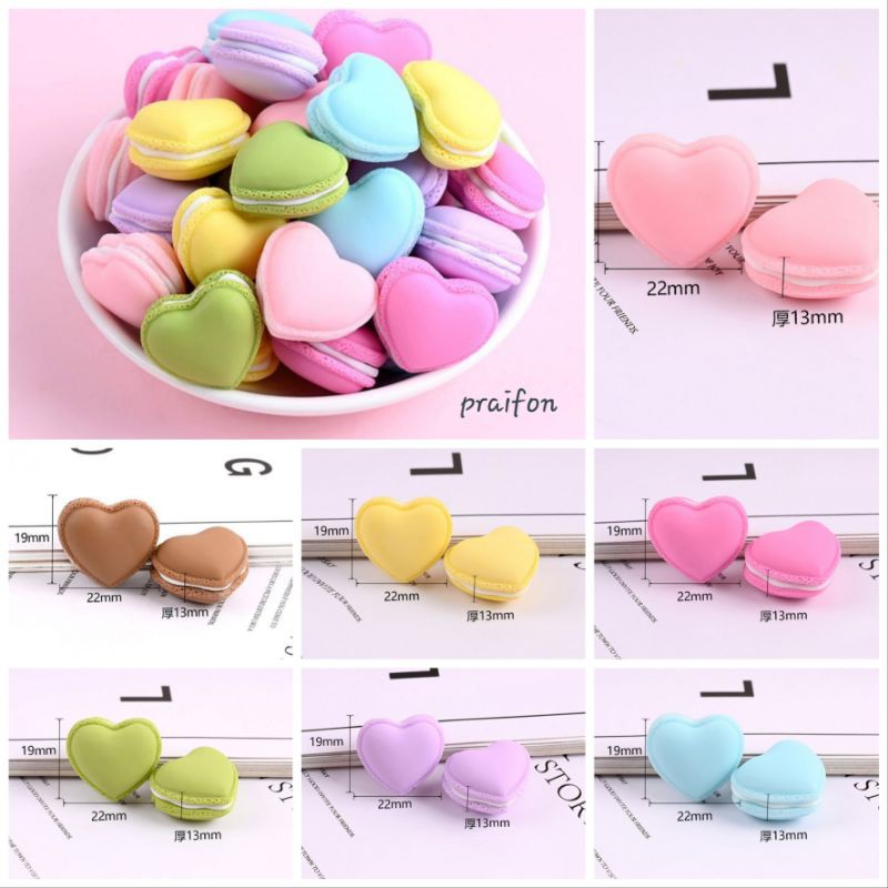 Love Macaron Cream  มาการองหัวใจ อุปกรณ์DIY ประดับตกแต่ง หลากสีสัน