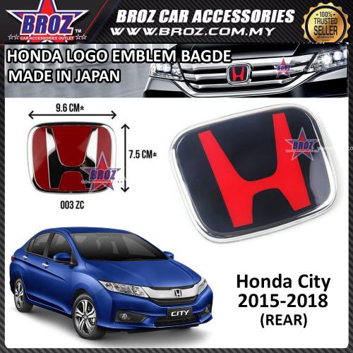 โลโก้สัญลักษณ์รถยนต์ ด้านหลัง สีดํา สําหรับ Honda City 2015-2018 75700-SNW-003ZC (96 มม. x 75 มม.)