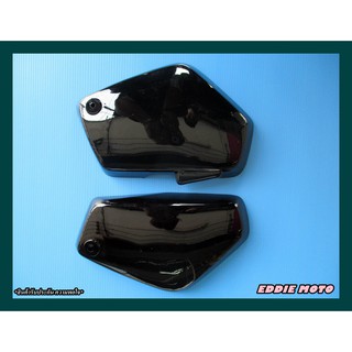 SUZUKI RC80 RC100 SIDE COVER LH&amp;RH SET PAIR "BLACK" // ฝากระเป๋าข้าง RC80 (สีดำประกาย) สินค้าคุณภาพดี