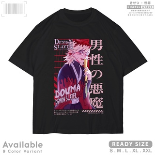 เสื้อยืดสีขาวเสื้อยืด พิมพ์ลายอนิเมะ Kimetsu No Yaiba Douma Doma Demon Slayer สไตล์ญี่ปุ่น x 9625S-4XL