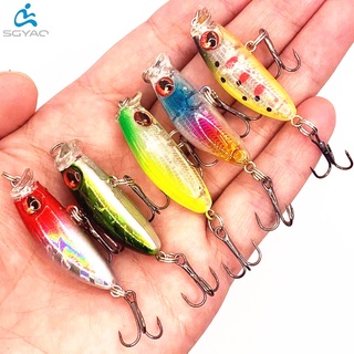 1Pcs Mini Popper เหยื่อตกปลา Minnow 4.3 ซม.3.1g Fishing Lure Swimbait Bass Wobbler Hook เหยื่อตกปลา Crank ลอย