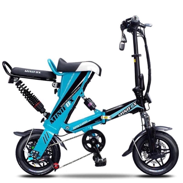 (ส่งฟรี) จักรยานไฟฟ้า MINIFOX ขนาด12 นิ้ว พับได้ สีฟ้า