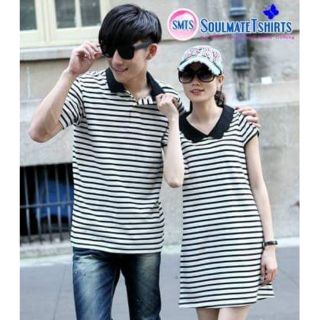 เสื้อคู่ ชุดคู่รักลายขาวดำ เนื้อผ้านิ่ม ใส่สบาย AD 0111