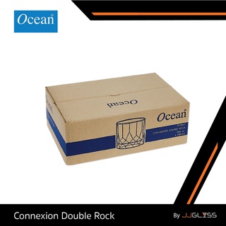 JJGLASS - (Ocean) P02807 Connexion Double Rock - แก้วใส่น้ำเปล่า วิสกี้ ค็อกเทล หรือเครื่องดื่มเย็นประเภทต่างๆ (1 กล่อง บรรจุ 6 ใบ)