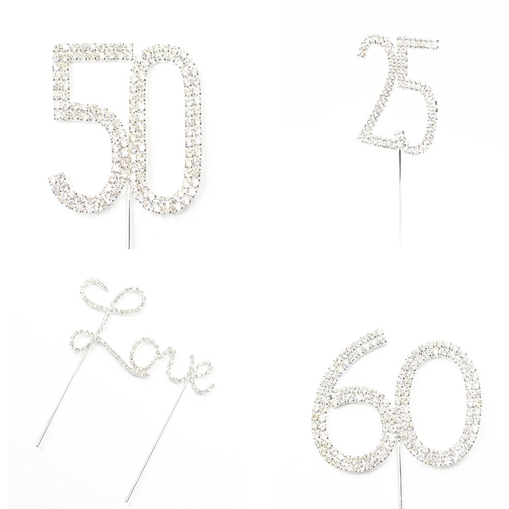 Party ต้องการ Sparking Gold Numbers 25 Birthday 25th Anniversary Cake Topper Decorative Accessory